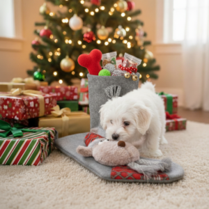 kerstsok hond