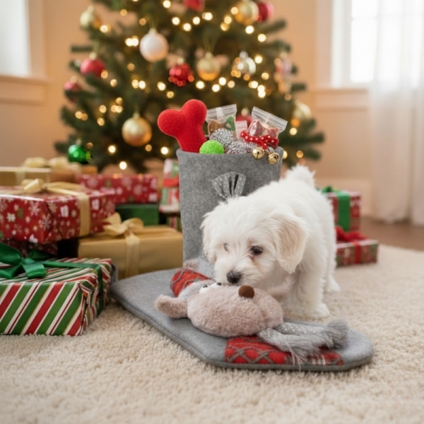 kerstsok hond