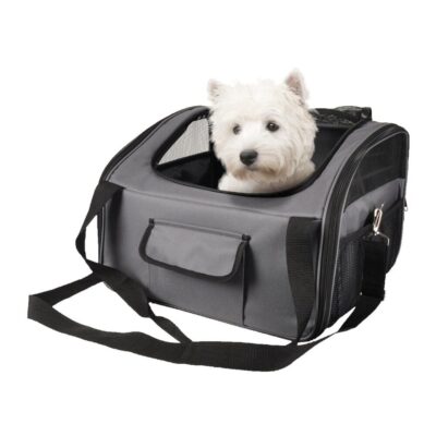 autostoel hond grijs