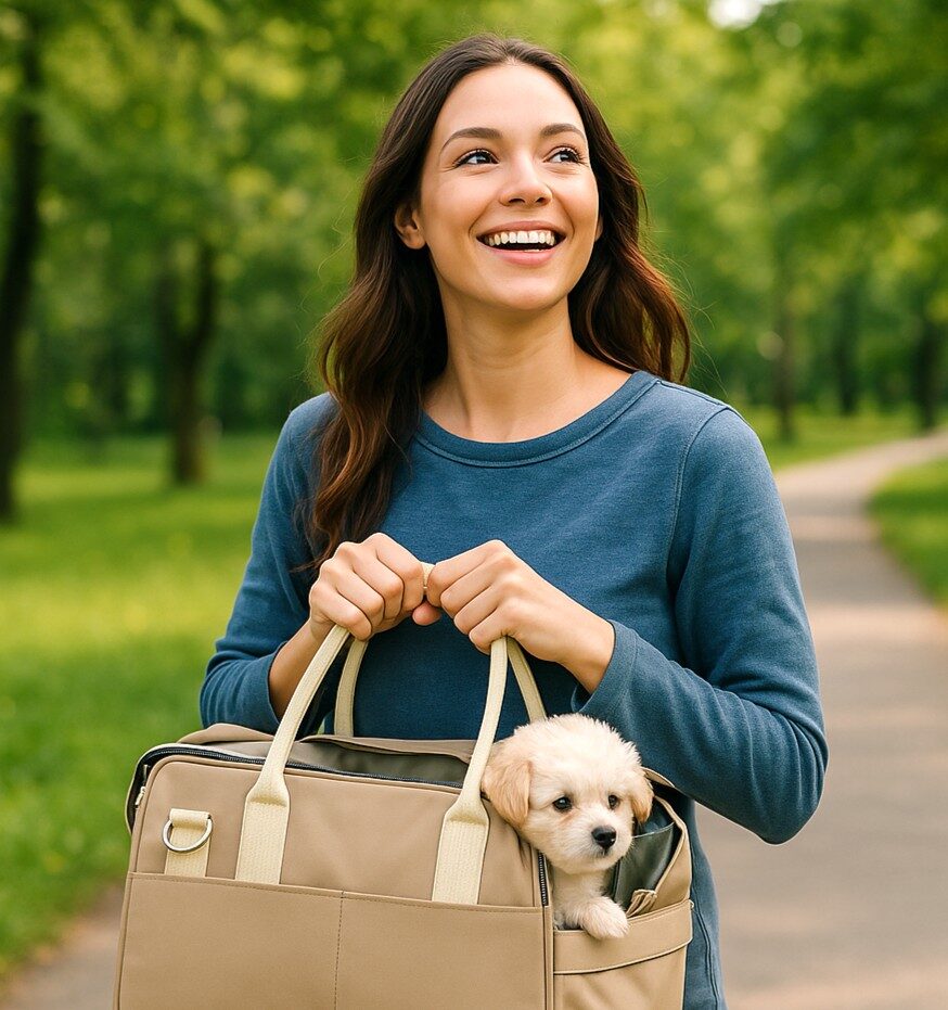 Hondentas Beige 2 Hondentas Beige - Afbeelding 2