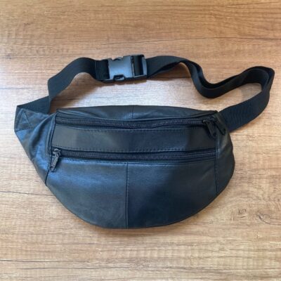 heuptasje zwart leer