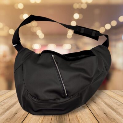 hondentas zwart leer