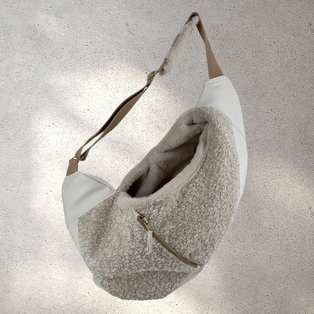 Draagzak Curl Ecru 1 draagzak hond curl ecru