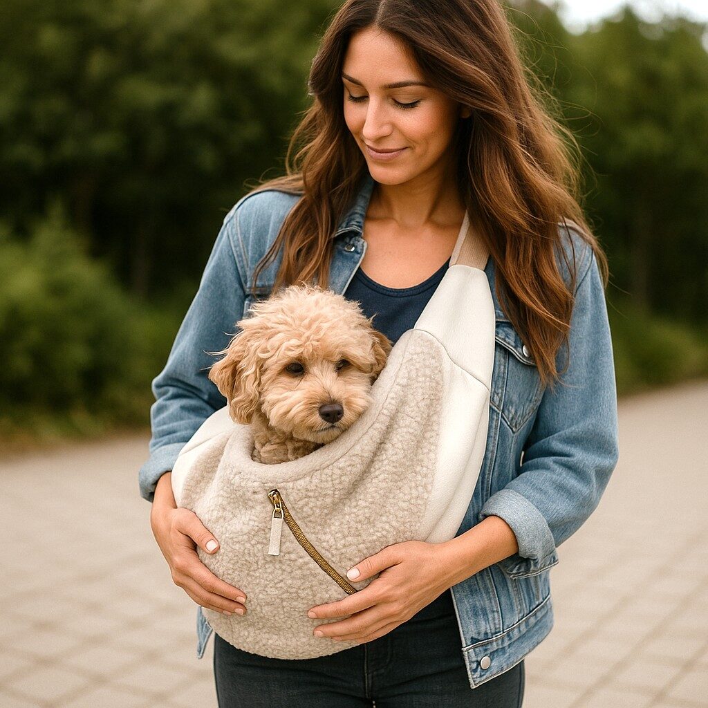 Draagzak Curl Ecru 2 draagzak hond & puppy ecru