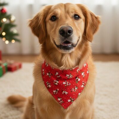 kerst bandana hond rood