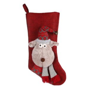 Kerstsok Hond Rendier Rood