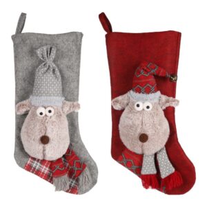 Kerstsok Hond Rendier Rood