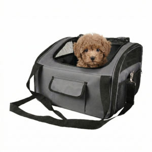 autostoel hond puppy grijs