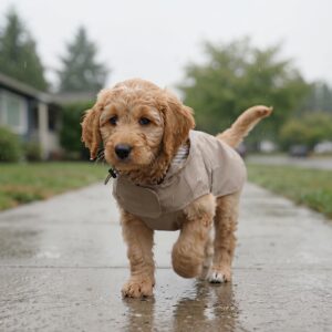 honden regenjas taupe
