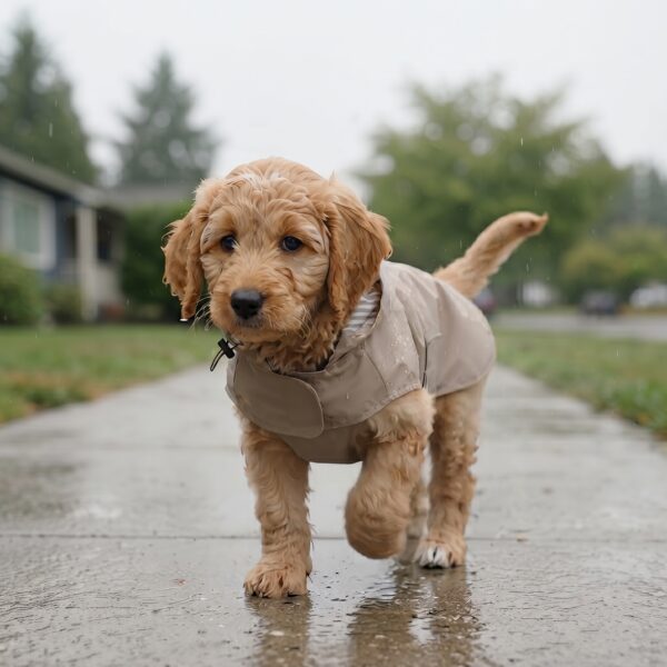honden regenjas taupe