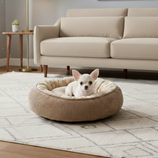Donut Hondenmand Parijs Beige