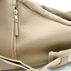 hondentas leer beige